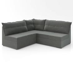 Sofá De Canto 5 Lugares Renaut Suede Cinza Mamflex Cinza