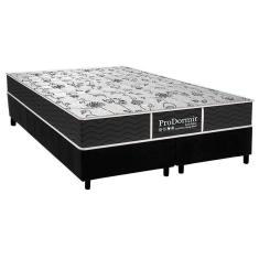 Cama Box Queen: Colchão Molas Probel Prolastic Sleep + Base CRC Suede Black(158x198)