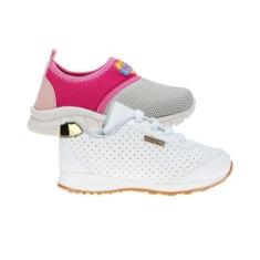 Tenis Infantil Escolar de Menina - KIT 2 PARES Tam 20 ao 27-Feminino