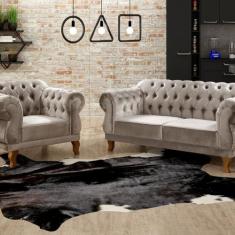 Sofá 2 e 1 Lugares Duquesa Decoração Sala Recepção Retrô - BELLA DECOR