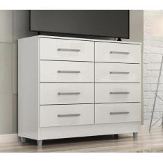 Cômoda Raissa 8 Gavetas Quarta Divisão Moveis Branco