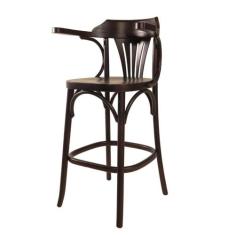 Banqueta Alta de Madeira Alemanha com Braços - Lideratti, Laca - Nude