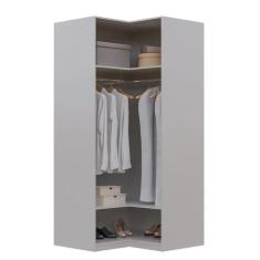 Guarda-roupa de Canto Reto Modular 95cm sem Portas com Cabideiros Jade