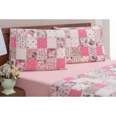 Jogo de Cama Lençol Casal Queen 4 Peças Algodão Percal 180 Fios Estamp