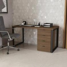 Escrivaninha Mesa Escritório Diretor com Gaveteiro Office 4 Gavetas 15