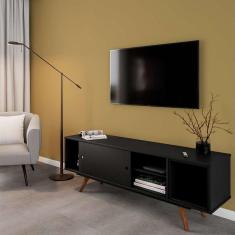 Rack Retrô Berbel Fosco Preto 162 cm