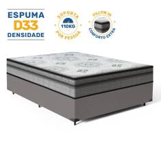 Cama Box com Colchão Espuma D33 Pillow In Anjos Ortosleep Casal 138x188x57cm