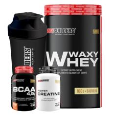 Kit Waxy Whey Baunilha 900g + Power Creatina 100g + BCAA 100g + Coqueteleira - Bodybuilders