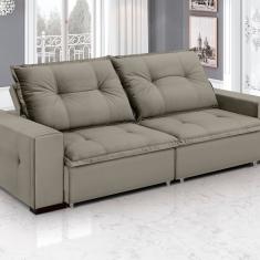 Sofá Aquarius - Retrátil / Reclinável 220 Cm- Veludo Castor