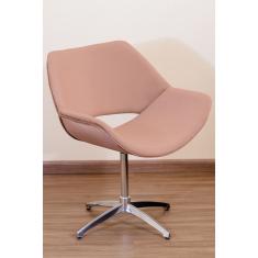 Poltrona Decorativa Vazada Pé Giratório de Alumínio