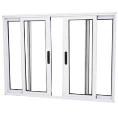 Janela Vitro 4 Folhas Alumínio Branco 1.00  X 1.20 Linha 25 - DC