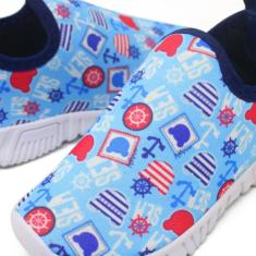 Tênis Infantil Escolar Calce Facil Leve Confortável Ancora Azul Bebe -