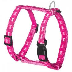 Peitoral Para Caes Sanremo Poliester Pequeno Rosa