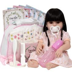 Boneca Reborn Adora Baby Alive Morena Bolsa Vários Itens - Cegonha Reb