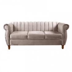 Sofá Realeza Decorativo 3 Lugares Chesterfield Colonial Capuccino