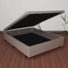 Base Box Baú Viúva em Linho 120x203x42cm