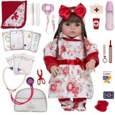 Boneca Reborn Toda de Silicone Pode Banho Envio Imediato - Cegonha Reb