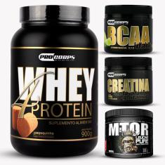 Kit Whey Beta 4 Protein 900g + Bcaa + Creatina + M-tor-Unissex