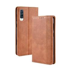 Capa para Samsung Galaxy A70, capa flip carteira de couro para Samsung Galaxy A70, capa magnética retrô para celular, capa carteira de telefone com compartimentos para cartões