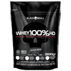 Whey 100% hd refil 900g blackskull - Black Skull, Morango