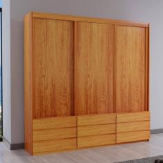 Guarda-Roupa ECO 07 100% MDF 3 Portas 9 Gavetas Bom Pastor