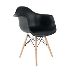Cadeira de Jantar Charles Eames com Braço I Preta - Mobly