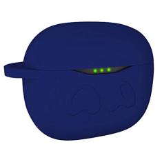Hemobllo Capa de silicone compatível com Tune T120TWS - Capa de silicone à prova de choque, antiperda de fone de ouvido sem fio, capa de carregamento com chaveiro (azul)