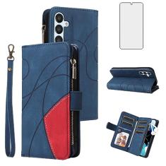 Asuwish Capa de celular para Samsung Galaxy A54 5G com protetor de tela de vidro temperado e alça de pulso flip zíper porta-cartão de crédito com suporte para celular A 54 54A SM A546U 2023 feminino