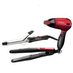 Kit Mondial Prancha + Escova Modeladora + Secador Bivolt - Alex Import
