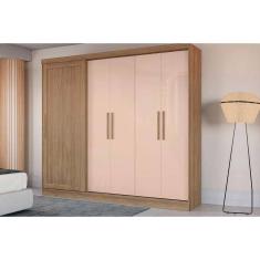 Guarda Roupa Casal 5 Portas E 4 Gavetas C- Pés  Cb03n564 Nogueira-macadamia
