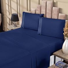 Jogo De Lençol Porcelana 300 Fios Ponto Palito King 4 Peças - Vitor Bo