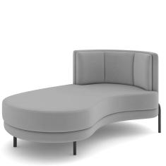 Sofá Chaise Longue Sala de Estar Living Lucca Esquerdo D02 Veludo Cinza C-317 - Lyam Decor