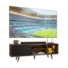 Rack Madesa Dubai para TV até 65 Polegadas com Pés - Rustic/Preto/Rustic