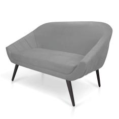 Namoradeira Giovana 02 Lugares Suede de Ferro Cinza