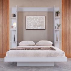 Cama Casal Vancouver Articulável 8 Prateleiras Branco - Art In Móveis