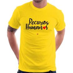 Camiseta Recursos Humanos por amor - Foca na Moda, Amarelo, M
