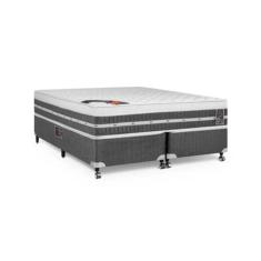 Cama Box King Castor Premium Gel Pocket 193x203x59 + Box Castor, Cinza