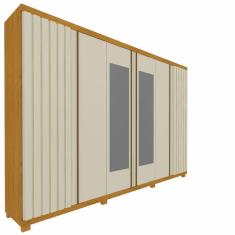 Guarda Roupa Casal Gelius Absolut autêntico 6 portas 4 gavetas com pé Naturale Off White