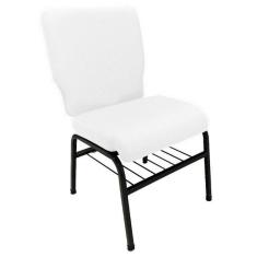 01 Cadeira para Igrejas c/ Porta Biblía e Porta Cálice Branco