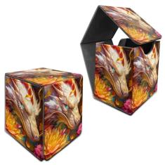 RWUTYTIUL Caixa de baralho MTG Commander, caixa de armazenamento de cartões para mais de 100 cartas com mangas, couro PU, tamanho grande, ímã forte, porta-cartas para jogo de tabuleiro Magic MTG TCG