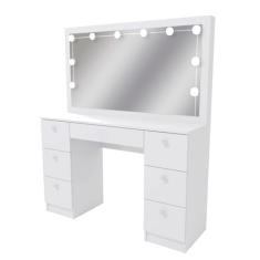 Penteadeira Ditália 7 Gav. Pe-80 Branco c/Kit Luz Camarim