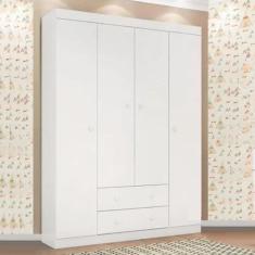 Guarda Roupa Ana Infantil 4 Portas 2 Gavetas - Phoenix Baby, Branco