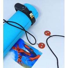 Kit Relógio Infantil Digital Led Bracelete Silicone 3D Super Heróis Di