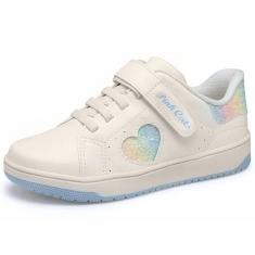 Tênis Infantil Menina Casual Glitter de Coração Pink Cats