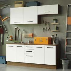 Kit com 2 Balcões e 2 Armários Aéreos Multiuso 200cm Agata Madesa, Rus