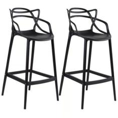 Kit 2 Banqueta Allegra Alta Cozinha Americana Bar Balcão Preto - Unive