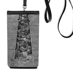 Bolsa de celular para fotografia de modelagem de material industrial, bolso preto