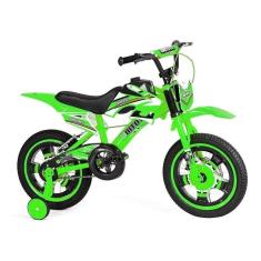 Bicicleta Unitoys Moto Cross Aro 16 Freios V-Brakes Verde