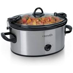 Panela Elétrica Multifuncional 6L, Aço Inoxidável com Controle de Temperatura, 1800W, 110V, CROCK POT SCCPVL600 S, Prateado