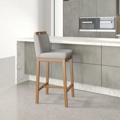 Banqueta Madeira Maciça Dani Volttoni Nogueira